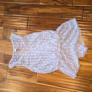 White Xhilaration size med lace swim cover up romper